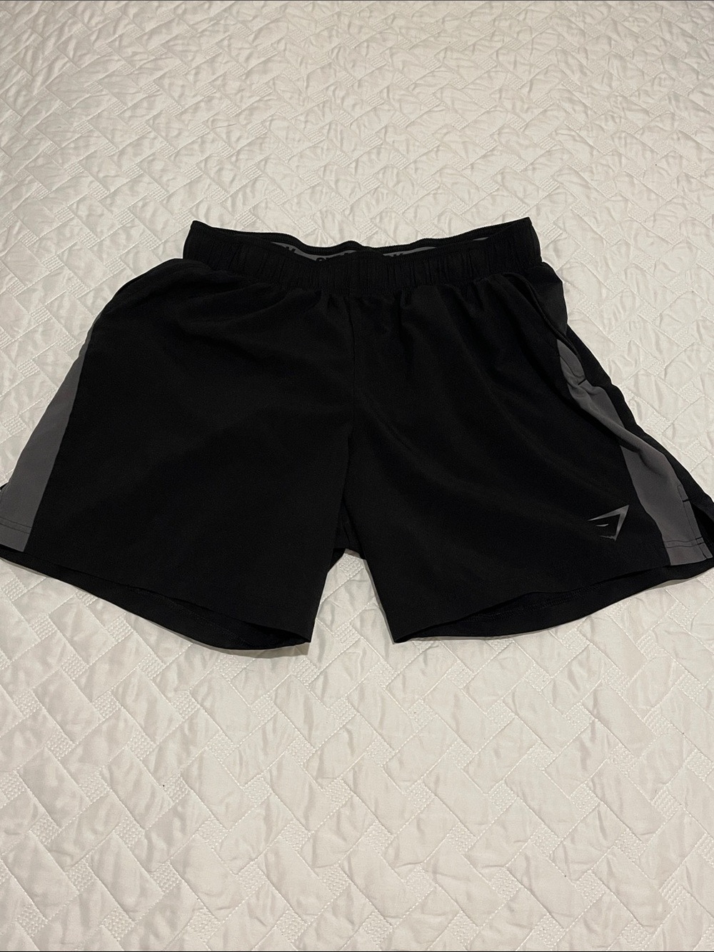 Gymshark Black Athletic Shorts with Gray Side Panels